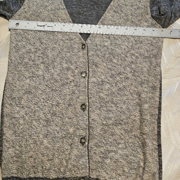 Women’s Loft Long Sleeve Two-Tone Heathered Gray Cardigan w/ Subtle Shimmer, XS - Picture 4 of 6